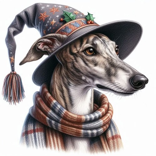 Greyhound wizard christmas - greyhound,
