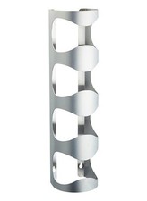 Barcraft 4 Bottle Wine Rack Wall Mounted Silver Stainless Steel 45 x 11 x 10cm