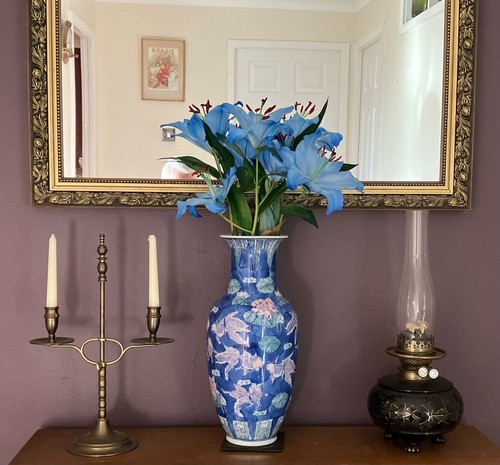 Vintage chinese blue - vase, with