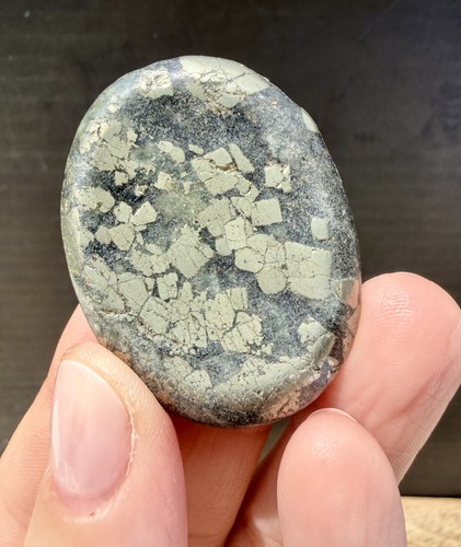 Crystal pyrite agate - crystal, palm