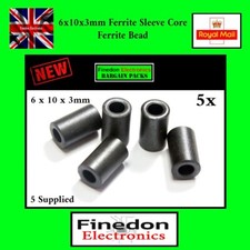 5 Qty 6x10x3mm Ferrite Sleeve