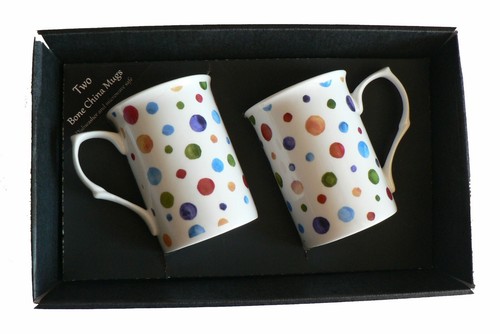 Spots mug gift set bone - spots,