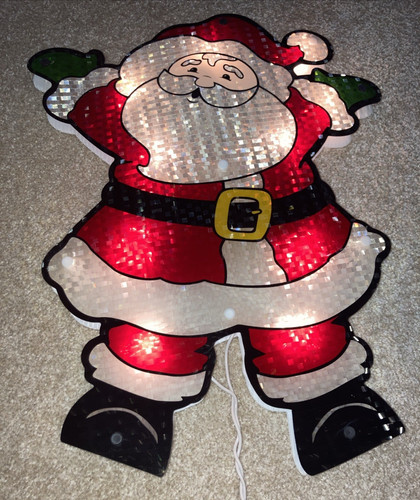Santa window lighted - santa,