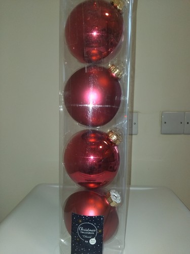 Decoris red glass baubles - glass,
