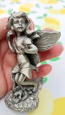 Pewter Fairy Figure Ornament Vintage