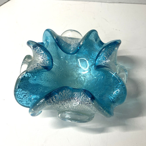 Art glass vintage turquoise - glass,