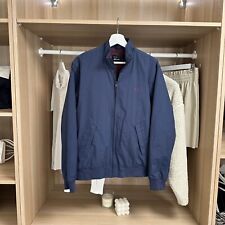 Fred Perry Mens Harrington Bomber Jacket Size S Navy Full-Zip Embroidered Logo.