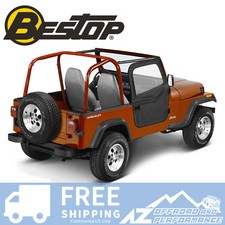 Bestop 2 Piece Soft Doors For 80-95 Jeep CJ7 & Wrangler YJ Black Denim 51783-15