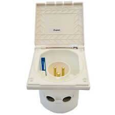 Campervan Electric Mains Hook-up Inlet 240v 230v, White Motorhome Caravan Socket