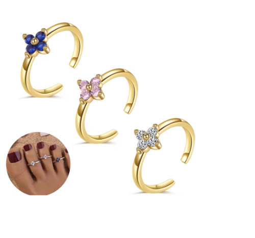 3pcs toe rings set for - rings, women