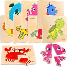Wooden toddler puzzles - toddler, 8
