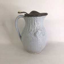 Antique COBRIDGE Ware light blue/Grey Jug With Pewter Lid EB03JH