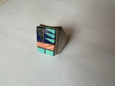 Vintage Navajo Sterling Silver Statement Ring By Roger Skeet - Men’s Size 11.25