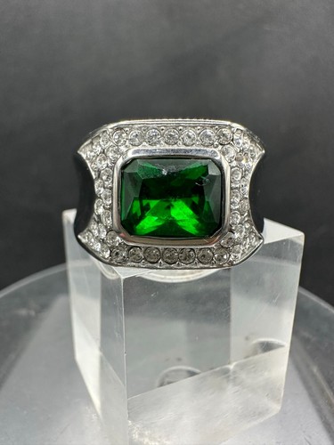 Mens emerald cut green - mens, ring