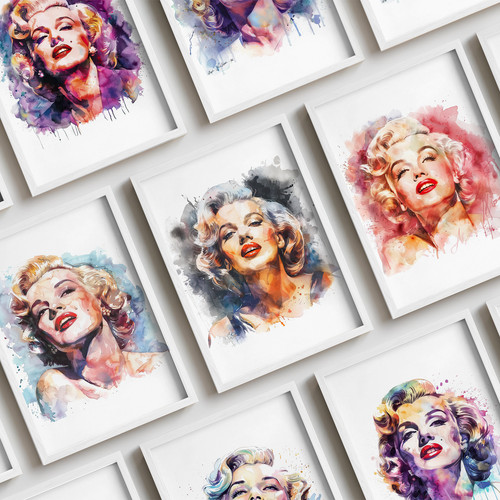 Marilyn monroe colourful water - marilyn,