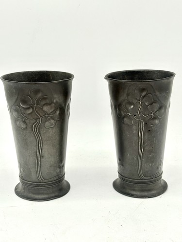 Pair antique pewter - of,