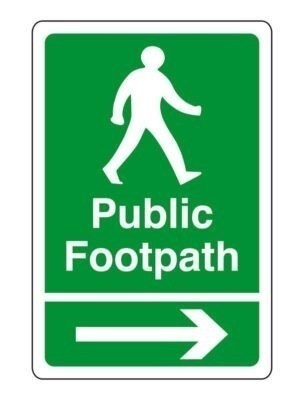 Public footpath arrow right - footpath,