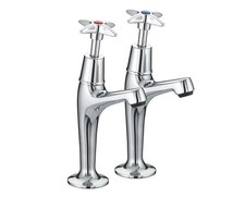 Bristan X Head Contemporary Cross Head High Neck Pillar Taps Chrome 1...