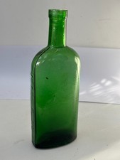 60236 Old Vintage Antique Glass Poison Bottle Bleach Green Jeyes Fluid Oval