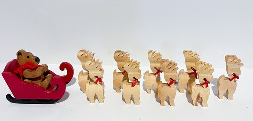 Wooden sleigh wood - wooden, bear