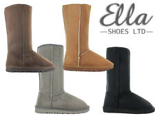Ladies Ella Winter Boots Womens 'Hug' Faux Fur Sheepskin Tall Warm Cosy Booties