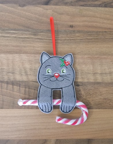 Embroidered felt cat candy - embroidered,