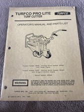 Turfco Pro Lite Turf Cutter Operators Manual And Parts List 656948