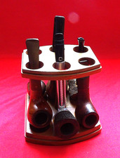 JOB LOT 6 SMOKING PIPES AND FREESTANDING PIPE RACK ( 225 ) FROM LARGE COLLECTION