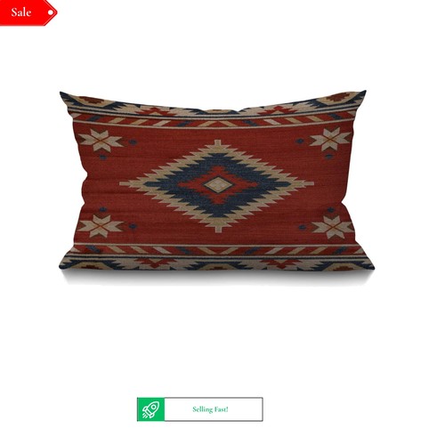 Vintage red aztec cotton - vintage,