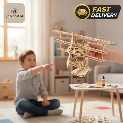 Engaging wooden airplane - wooden,