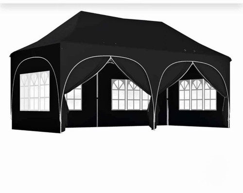 Black rectangle gazebo canopy - black,
