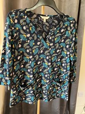 Sea Salt Ladies Inky  Brocade Maritime  Gypsophilia  Top Uk Size 12