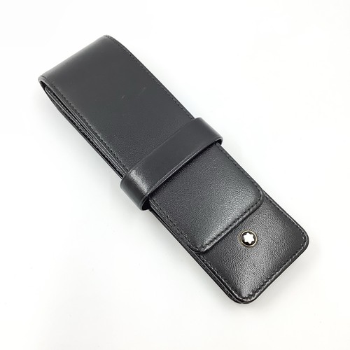 Montblanc black leather pen - leather,