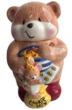 Paws For Thought Teddy Bear Cookie Jar  - Vintage Ceramic Jar - Collectable