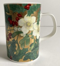 DUNOON CHRISTMAS MUG NOEL DESIGN BY CAROLINE BESSEY HOLLY BERRIES IVY MISTLETOE