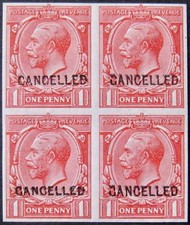 1912 cancelled imperf - 1d, &