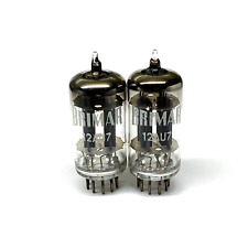 M. Pair 12AU7 ECC82  Long Grey Plate O Getter Used Brimar  UK Valve Tubes (AAV8)