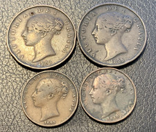 Victorian Coins x 4 2 halfpennies and 2 farthings