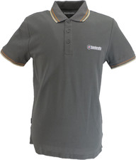 Lambretta Granite Grey Retro Target Logo 100% Cotton Polo Shirts