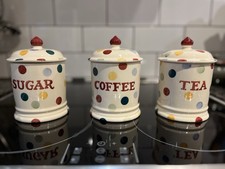 Emma Bridgewater Polka Dot TEA COFFEE SUGAR Storage Jars