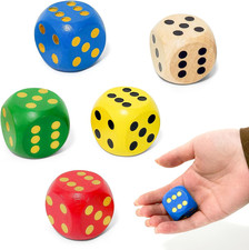 5 Pcs Large Wooden Dice 30Mm,5