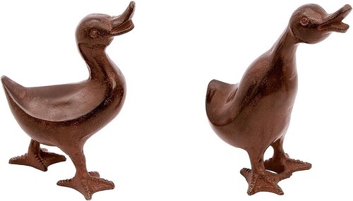 Bronze duck garden statue - garden,