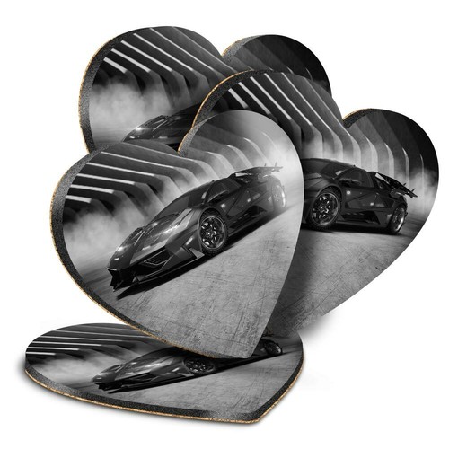 Heart mdf coasters - heart, bw