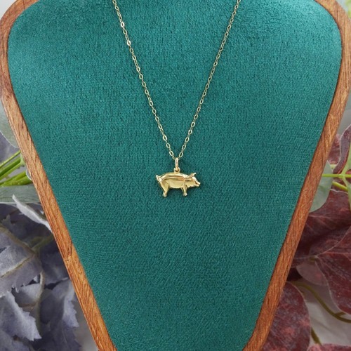 Vintage 9ct gold pig pendant - vintage,