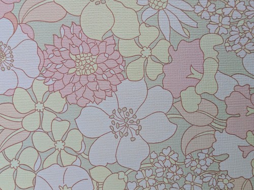 Rare vintage 1970s pink floral - 1970s,