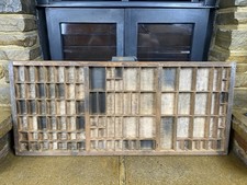 Vintage Letterpress Wood Printers Tray, Old Shelf Rustic Shelf Curios Display 14
