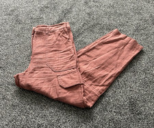 NEXT Women's Pink Casual Petite Linen Cargo Trousers Pants - Ladies Size UK 6 6P