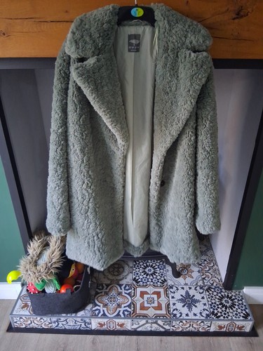 Green faux fur - faux, coat
