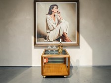 Vintage plan teak glass cube - vintage,