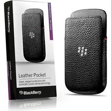 Genuine Original BlackBerry Q10 Black Leather Pocket Pouch ACC-50704-201